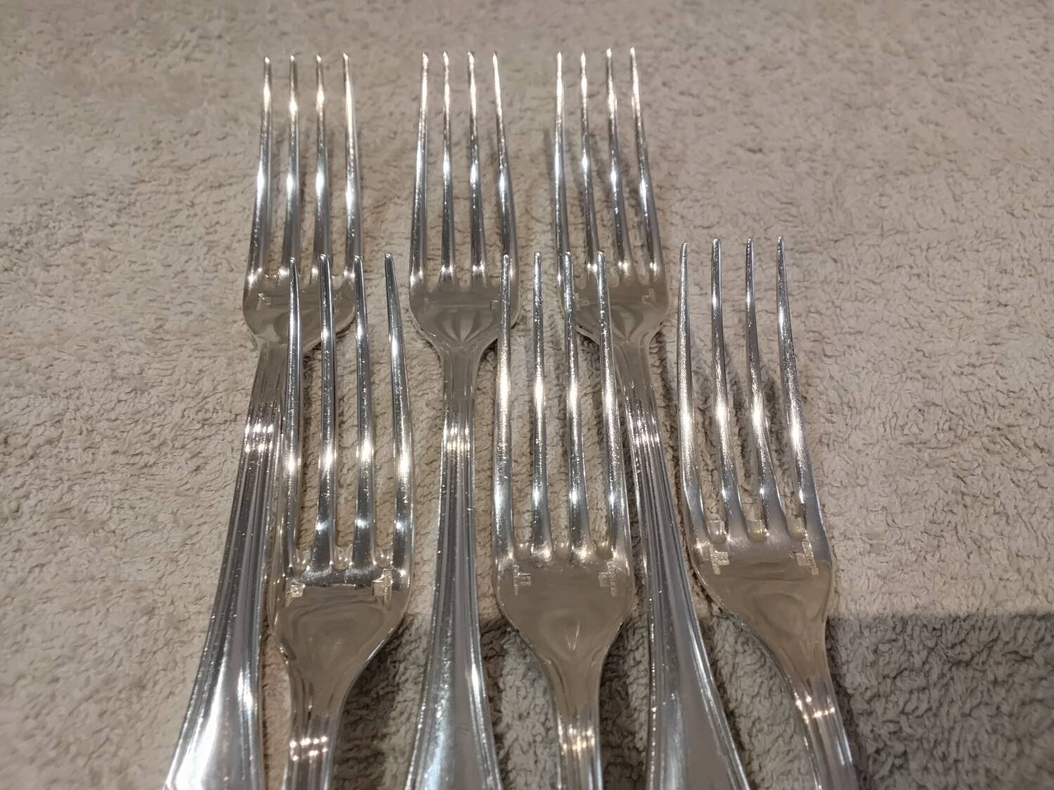6 silver-plated dessert forks by Christofle, Albi pattern