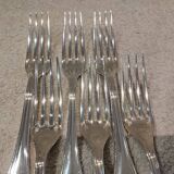 6 silver-plated dessert forks by Christofle, Albi pattern