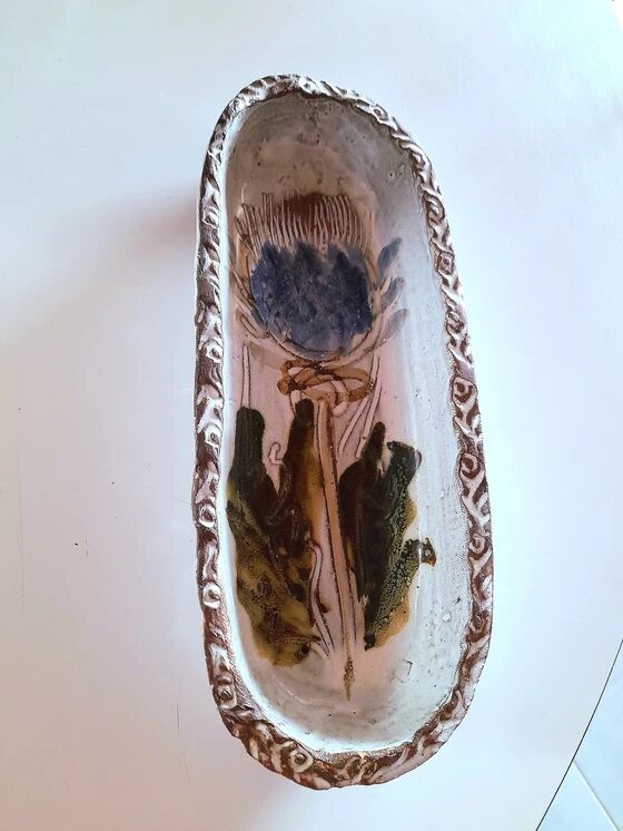 Thistle ceramic bowl, Albert Thiry, Vallauris 1960.