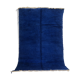 Moroccan Berber carpet beni Ouarain intense blue uni 2.94x2.07m