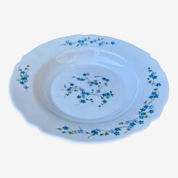 Plat/assiettes creuses arcopal fleurs bleues