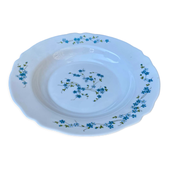 Plat/assiettes creuses arcopal fleurs bleues