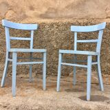 Paire de chaises en bois troquet