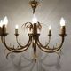 Brass and chrome pineapple chandelier, 1970s