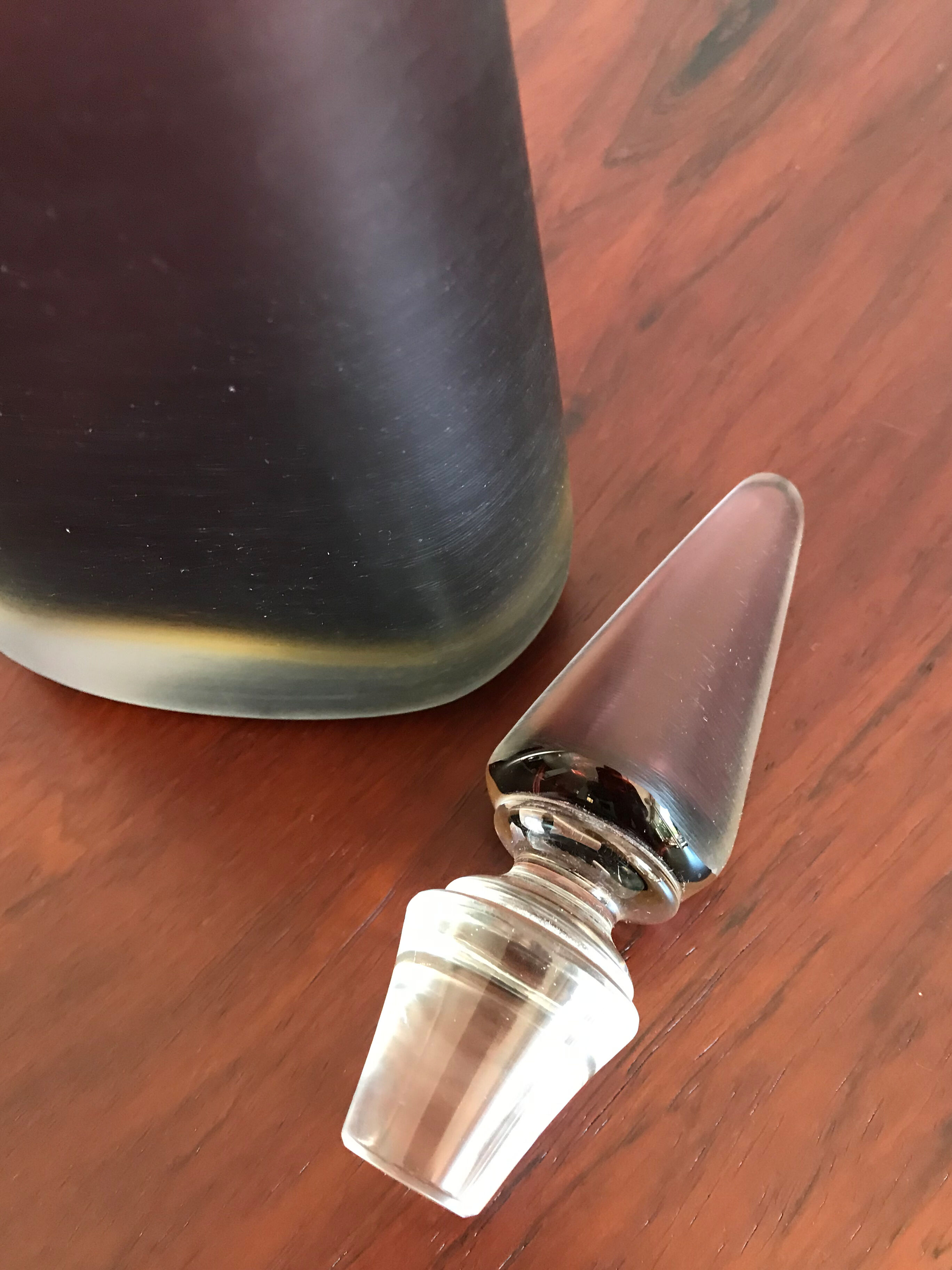 Italian Venini Murano glass bottle Incisi serie 1980