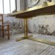 Brass table 1970 Italian lacquer