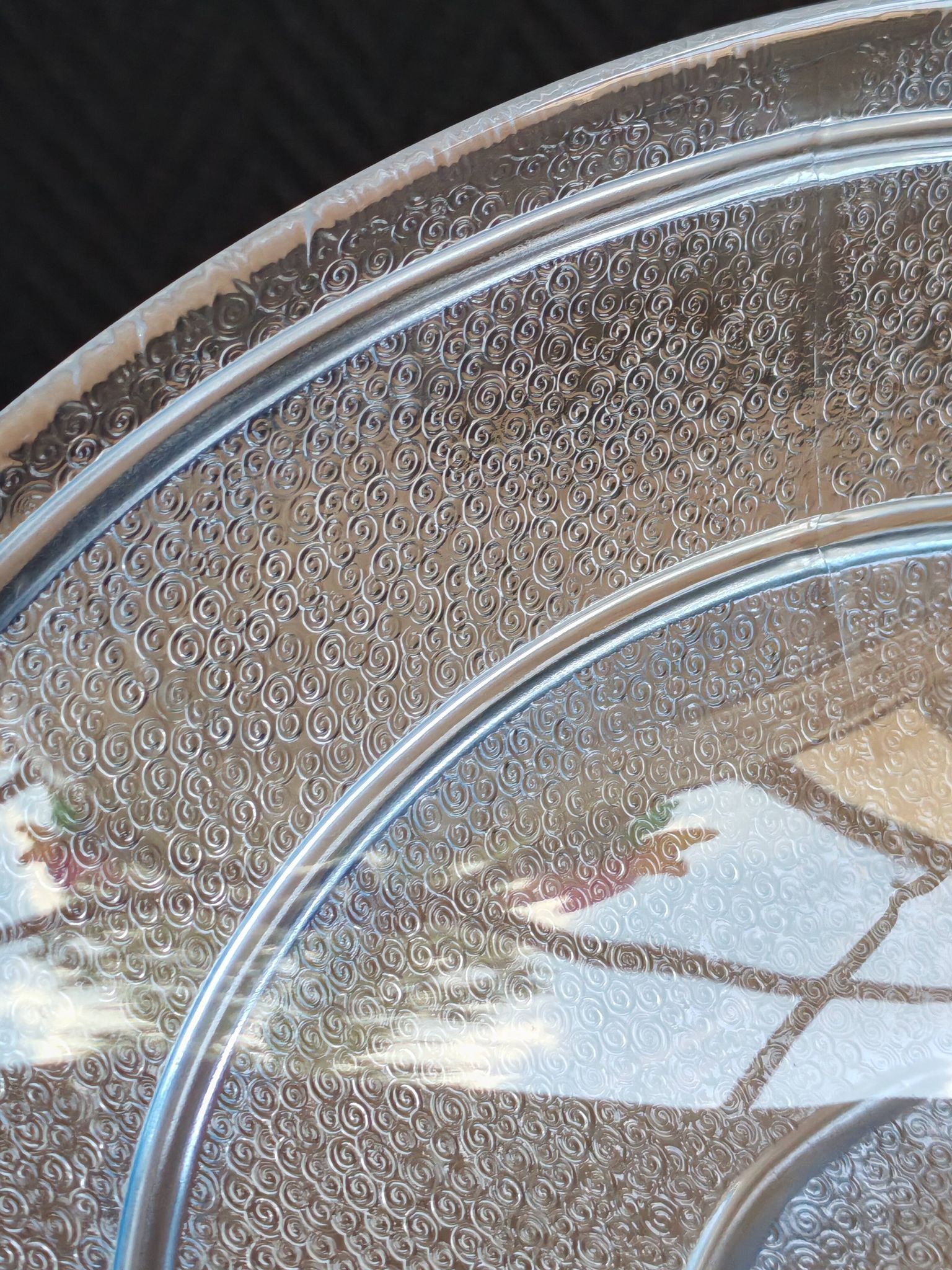Large pressed moulded glass Art Deco blue frosted cup