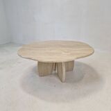 Italian travertine coffee table, 1980s