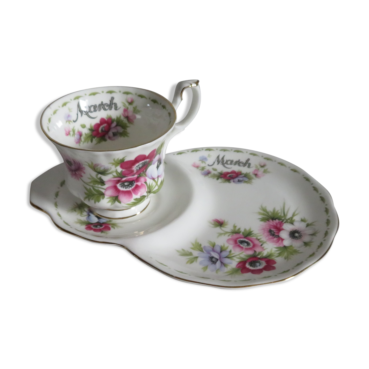 Tasse déjeuner et soucoupe Royal Albert Porcelaine (March)