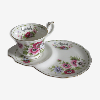 Royal Albert Porcelain Lunch Cup and Saucer (March)