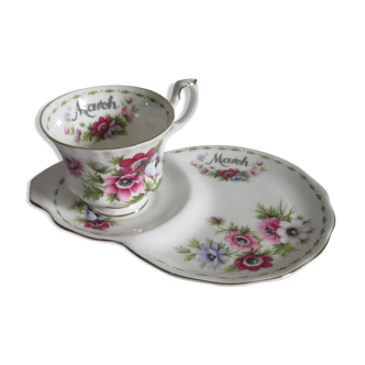 Royal Albert Porcelain Lunch Cup and Saucer (March)