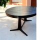 Oval extendable dining table in the style of baumann — ebonised black — vi