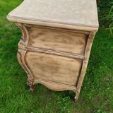 Antique Louis XVI style chest of drawers with wooden top
