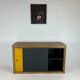 Yellow and black row with 2 sliding doors