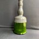 Decanter and 5 crystalline glasses and tin