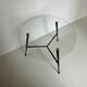 1950s Round Glass and Metal Coffee Table