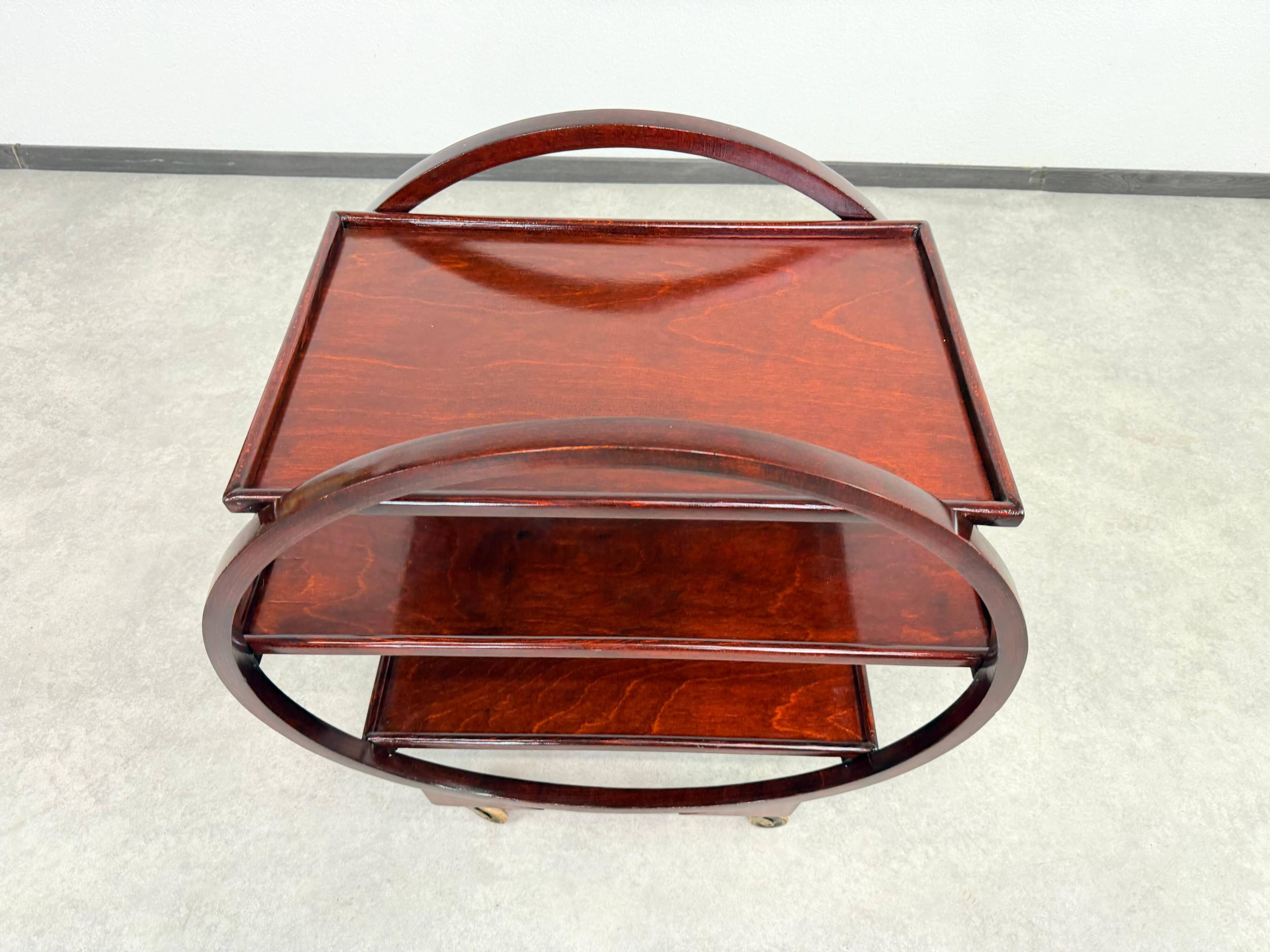 Art Deco service trolley no. 1157 by Thonet Debrecen