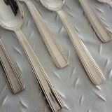 12 moka spoons in silver metal art deco