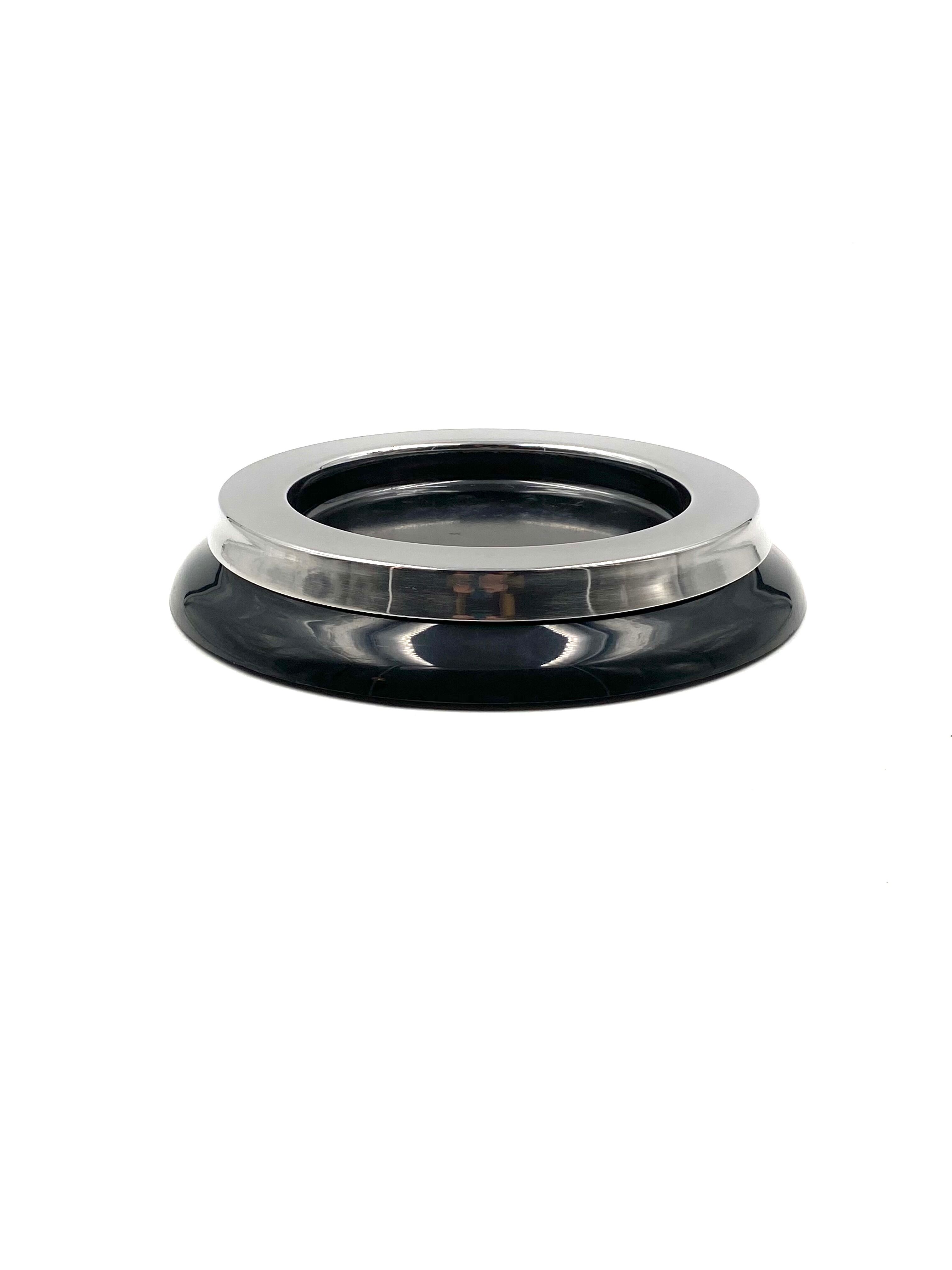 Sergio Asti, mod.4635 black ashtray / catchall, Kartell Italy 1967