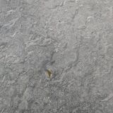 Vintage wooden table with a mint green top.