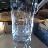 Pichet en verre gravé, base épaisse, années 70