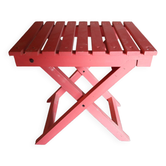 Folding wooden stool