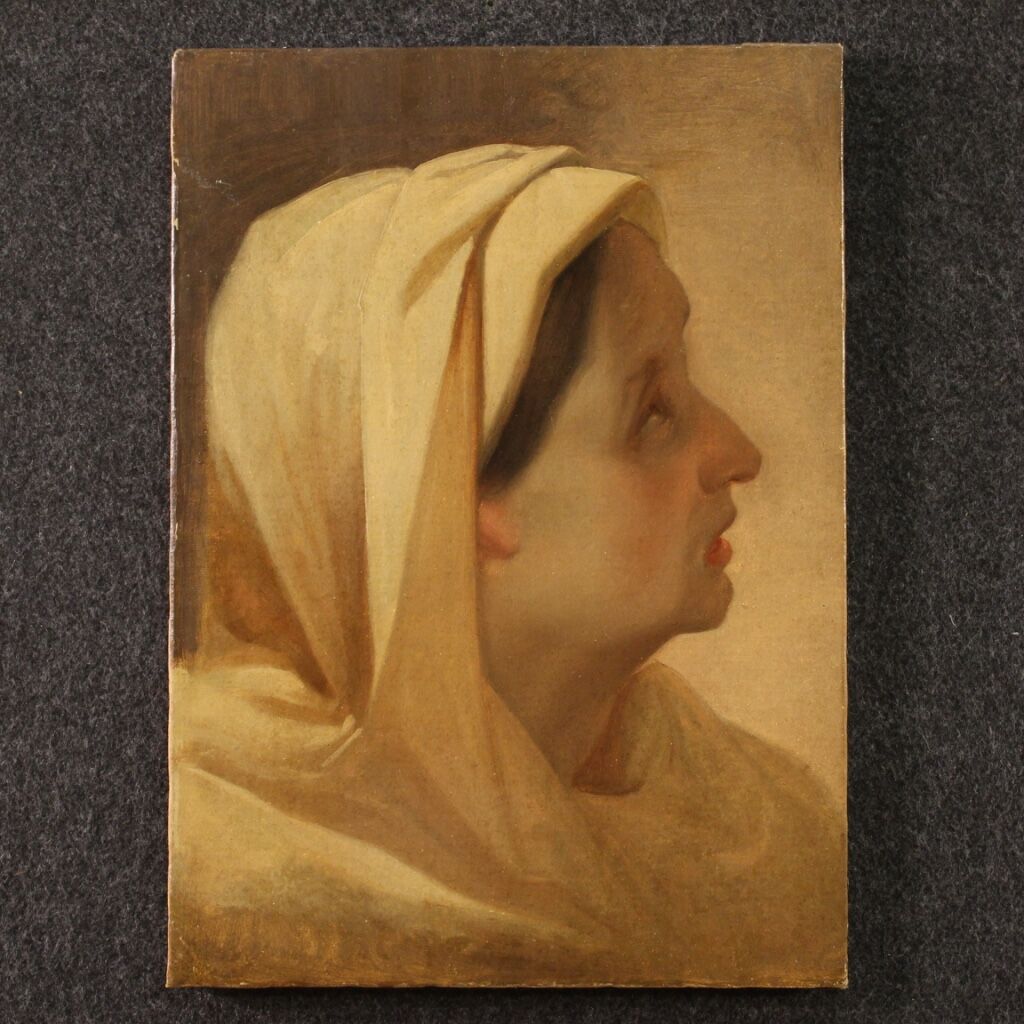 Oil painting on paper from the 19th century