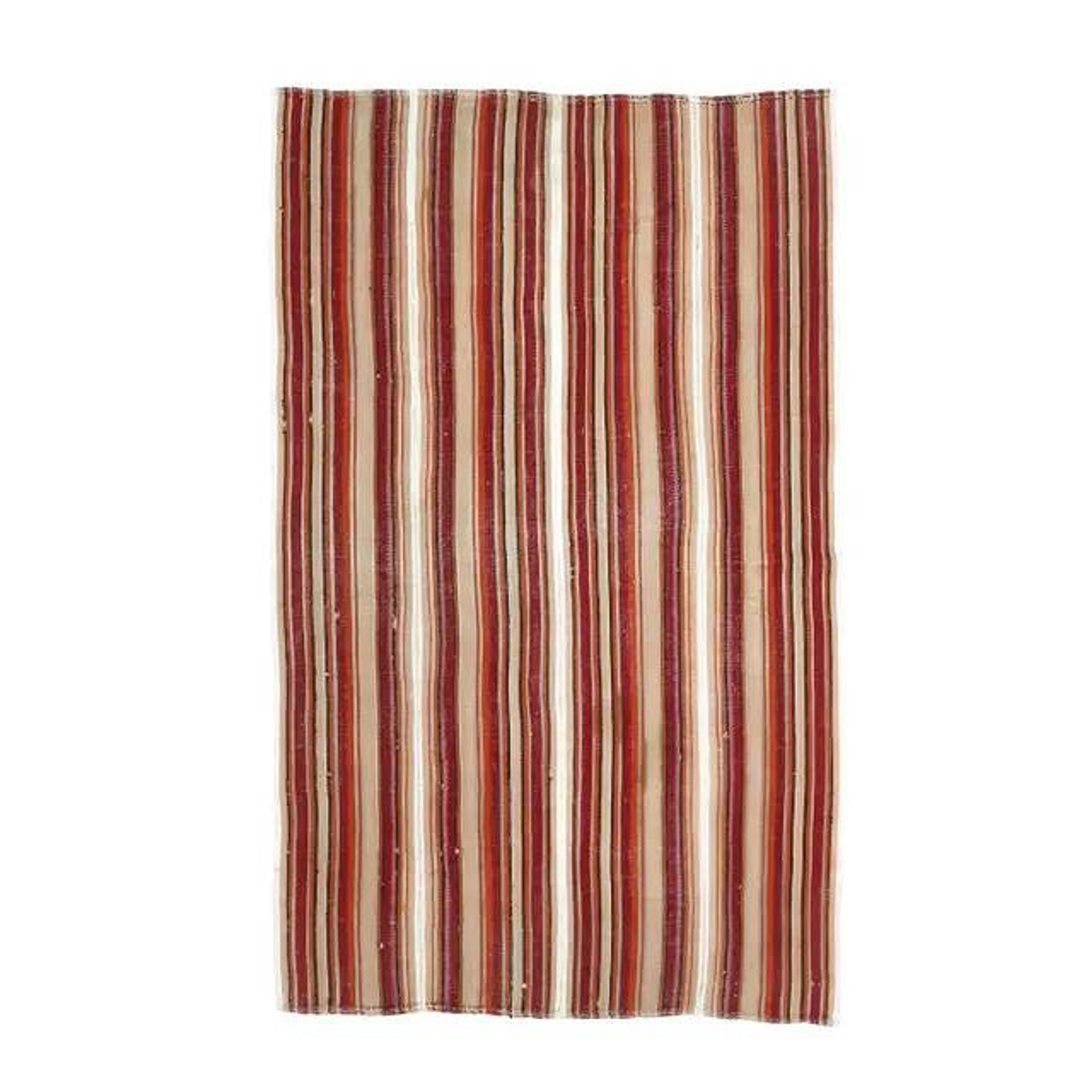 Vintage Turkish Hand-Knotted Wool Cotton Red Kilim Rug 145x236