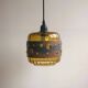 Mid-century brutalist ceiling lamp in green colored glass and copper. Design by Nanny Still - 1960s.