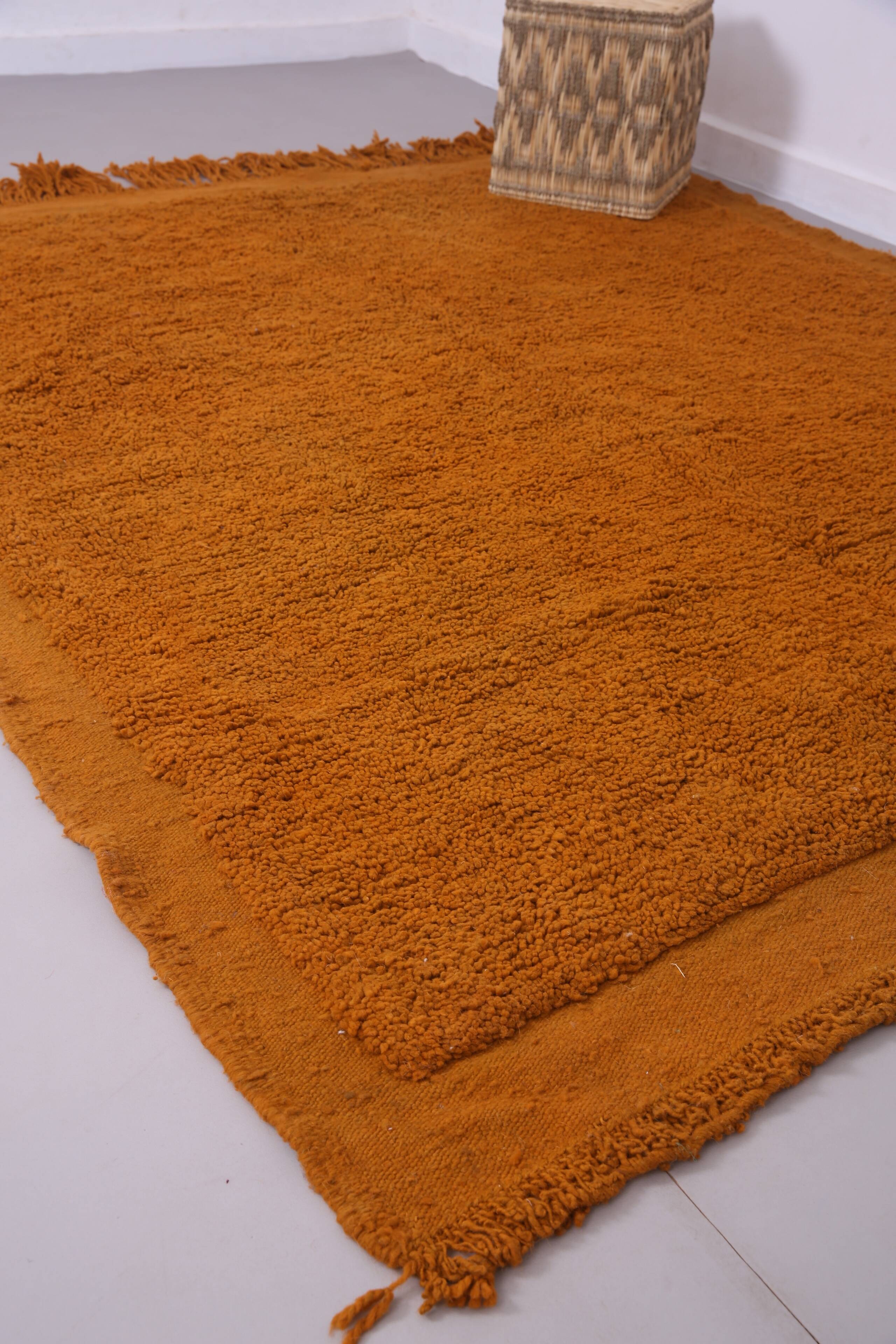 Rust Vintage Handmade Moroccan Rug 214 x 244 cm - Old Berber Rug -
