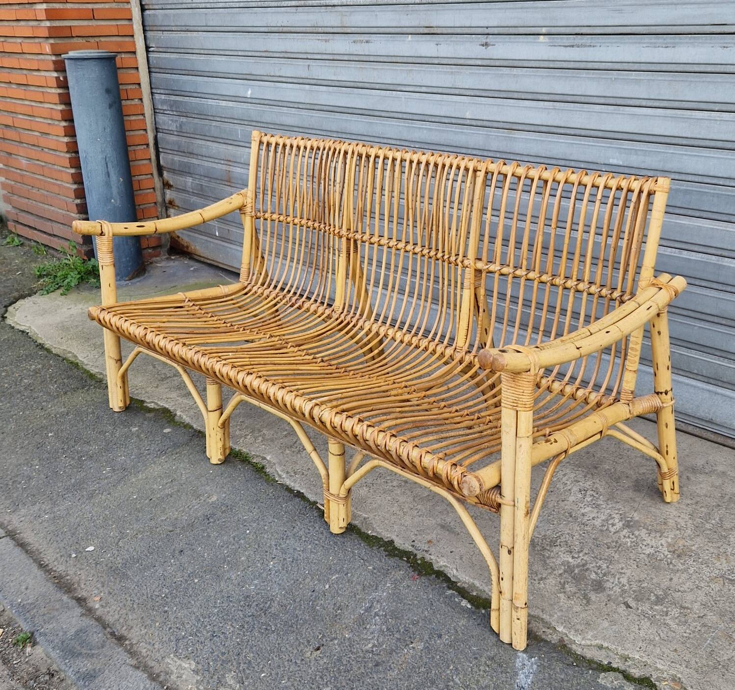 Rattan and bamboo sofa Dal Vera