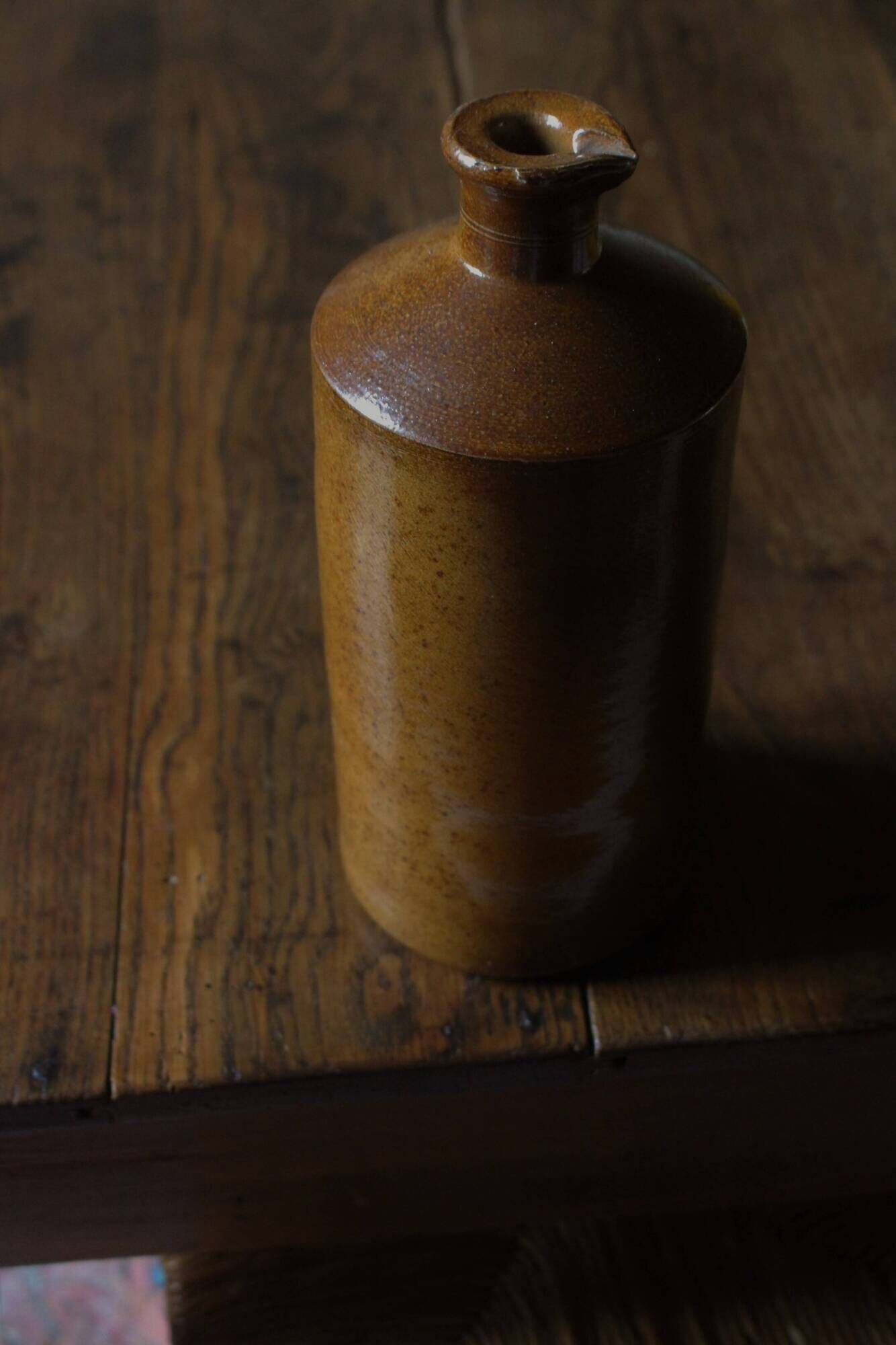 Vintage Bourne Deney Stoneware Pour Spout Liquor Bottle