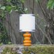 Bedside lamp, vintage table lamp, orange ceramic lamp with plastic lampshade, 70's