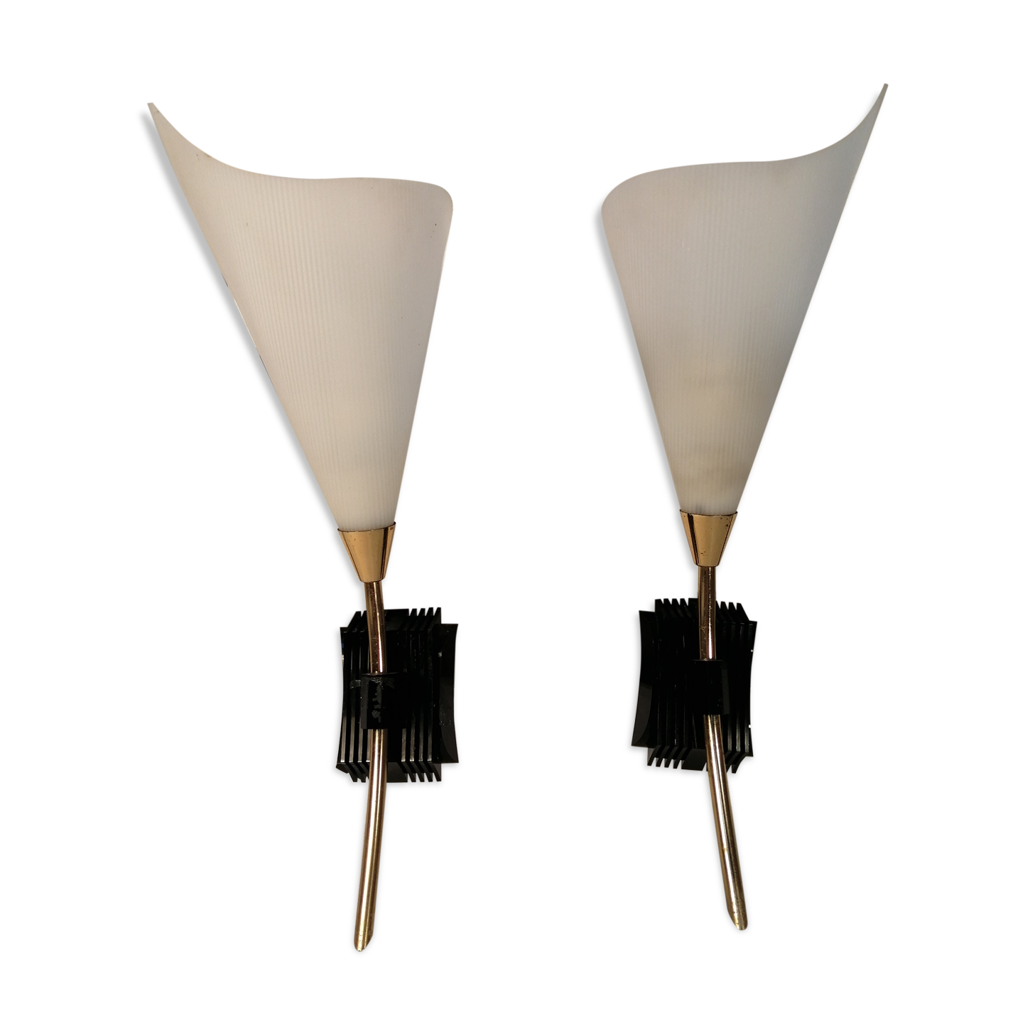 Duo wall lamps vintage tulip - 50s