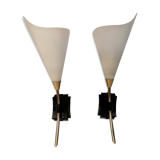 Duo wall lamps vintage tulip - 50s