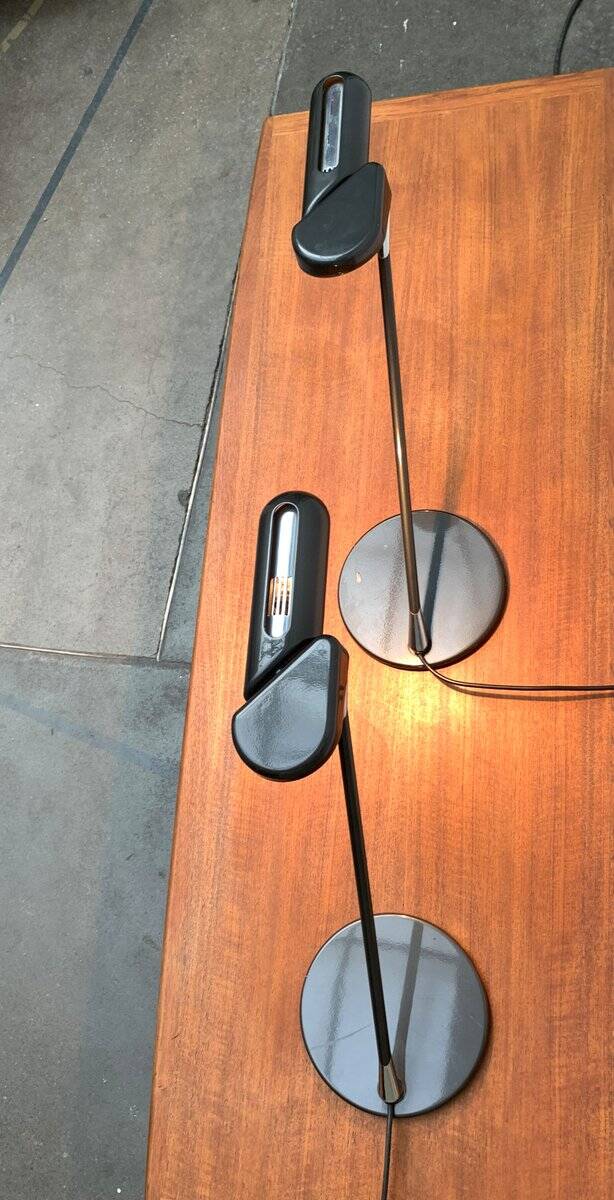 Postmodern Ring A400 table lamps by Bruno Gecchelin for Arteluce, Italy, 1970s, set of 2