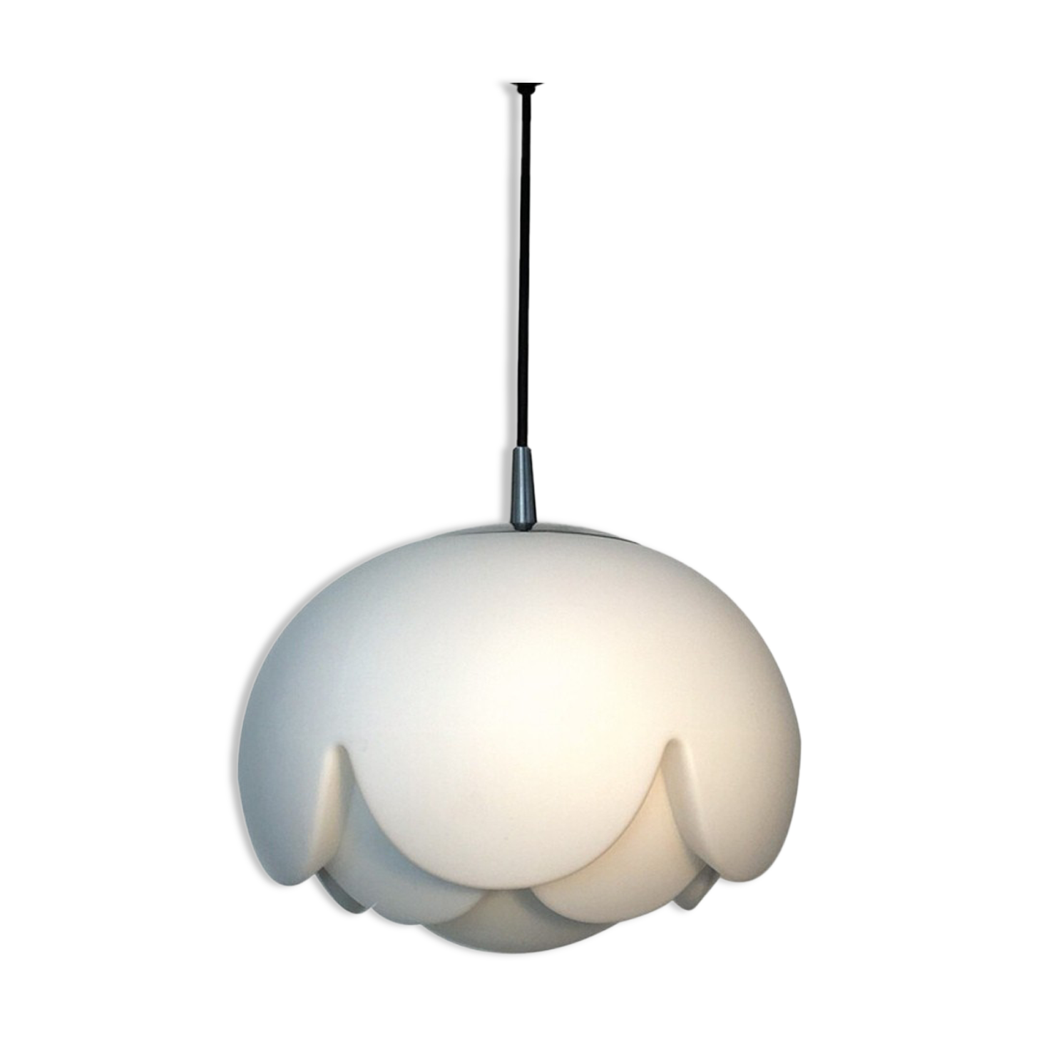 Suspension opaline vintage flower Seerose De peill & Putzler, 1970