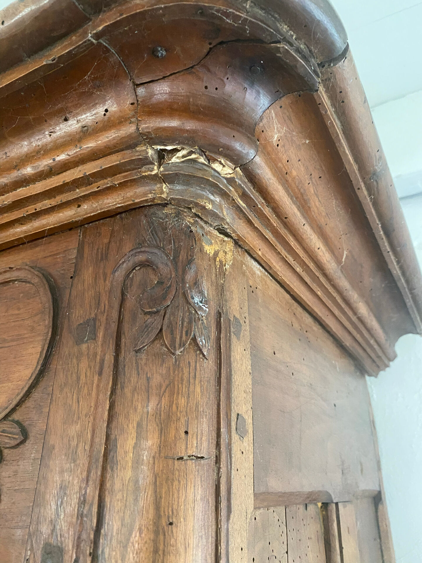Authentic Bressane Antique Wardrobe in Solid Wood