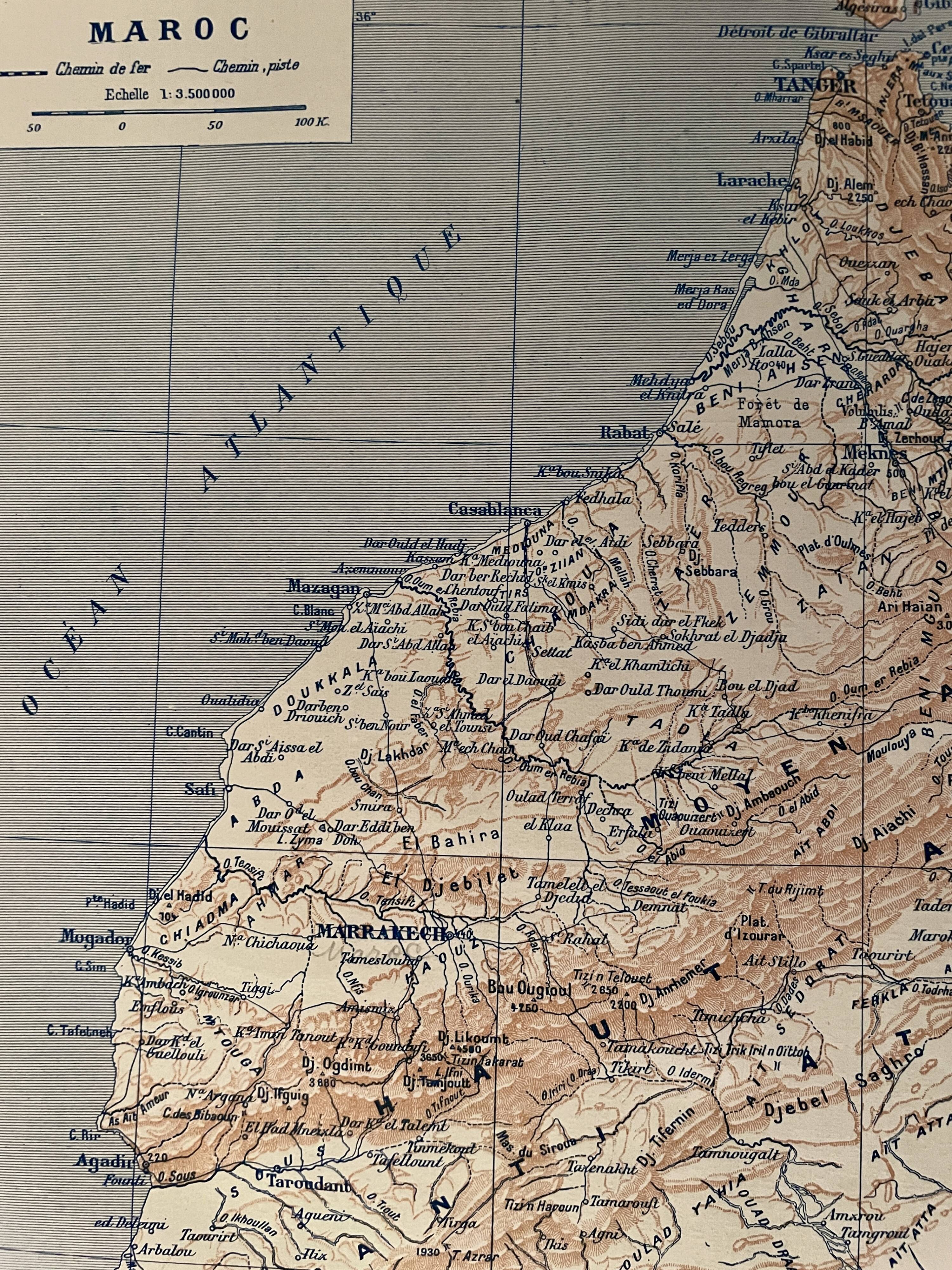 Old map of Morocco - 1910