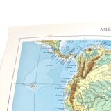 Vintage map of South America from 1950