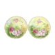 Pair of limoges porcelain plate ''Mandavy de mavaleix'' rose decoration