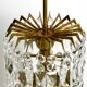 XL Mid Century brass crystal glass chandelier, Vereinigte Werkstätten