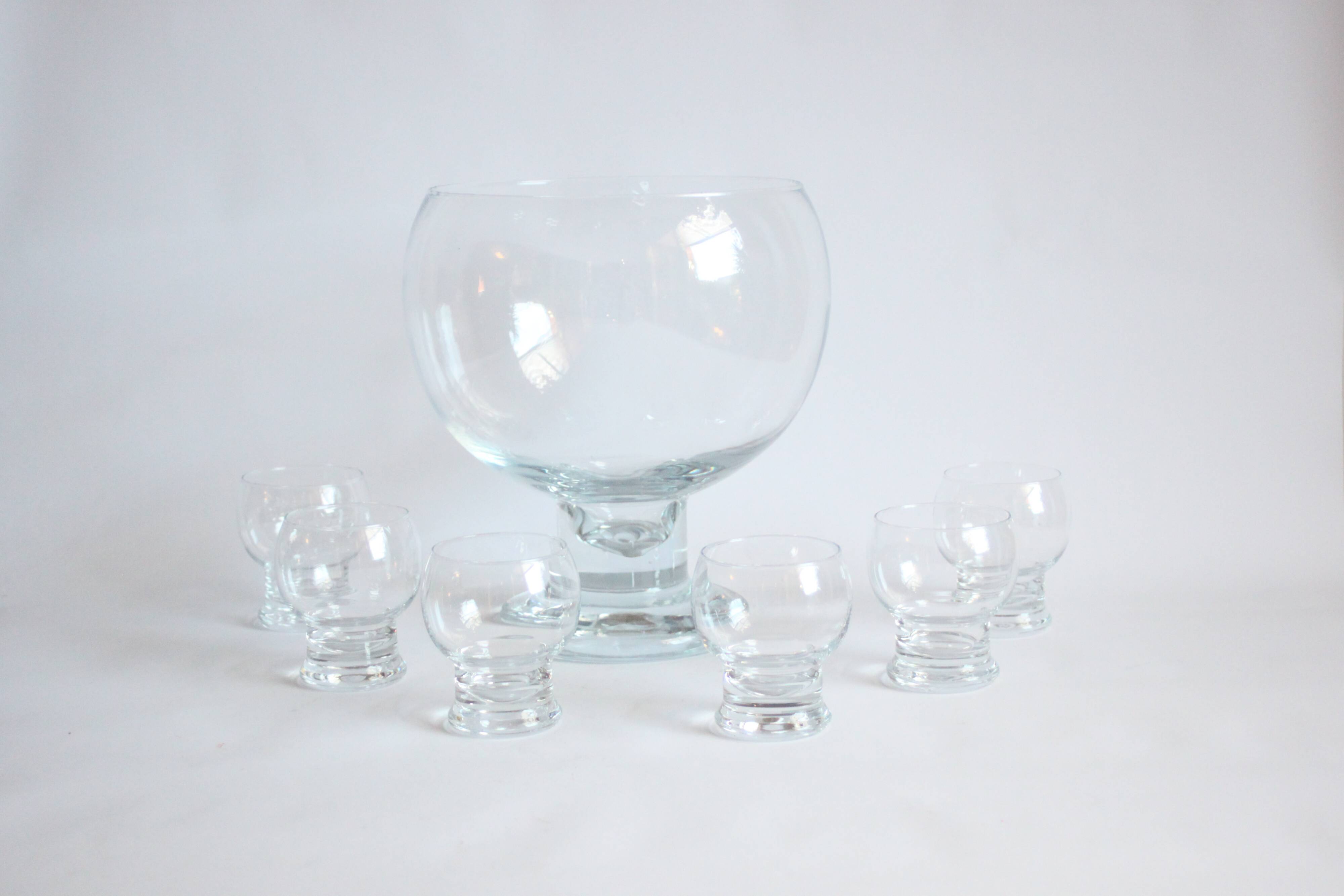 Glass Punch Bowl By Erkkitapio Siiroinen For Riihimaen Lasi, Finland 1970S