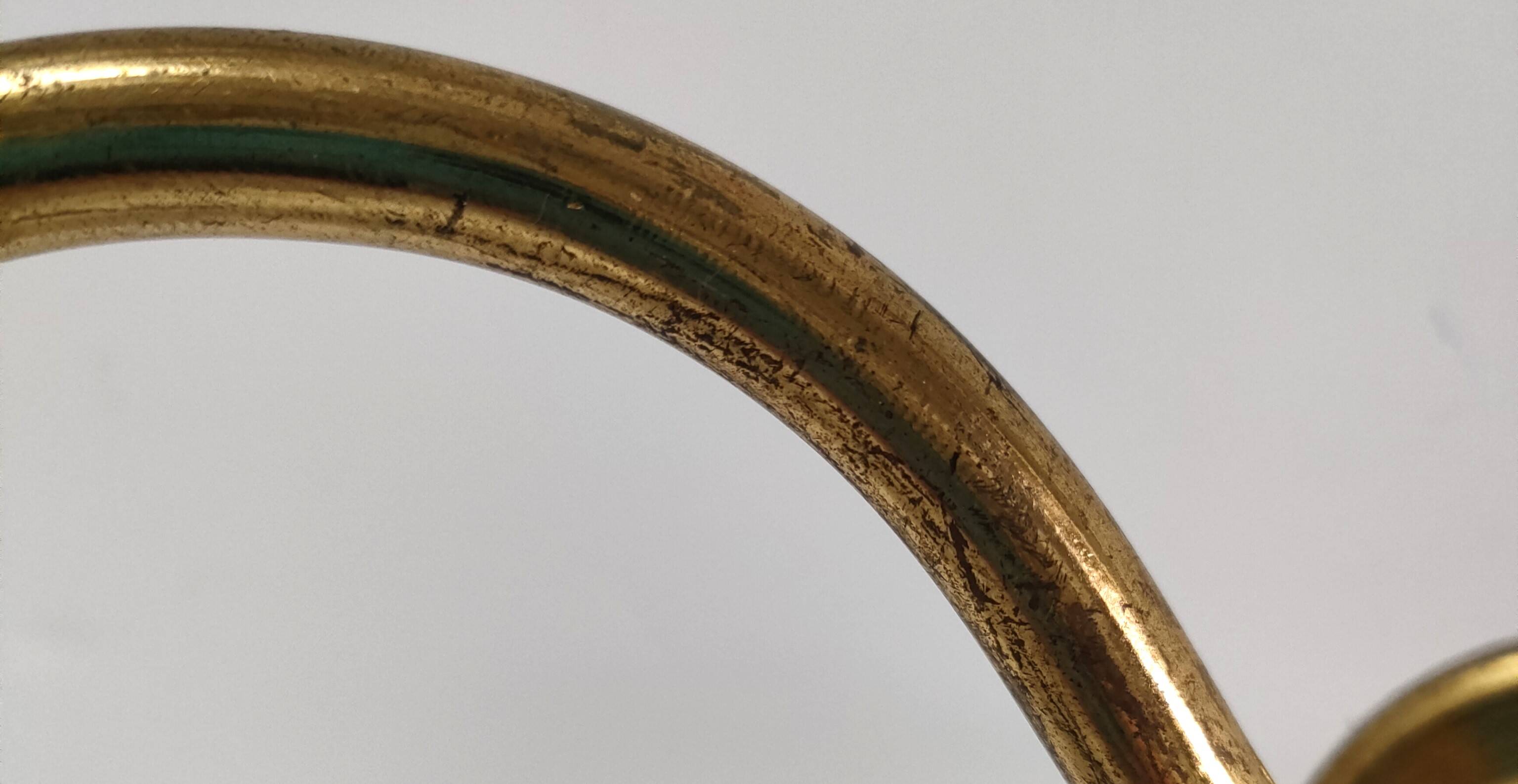 Double gilded bronze and glass wall lamp 1900