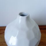 white ceramic faceted design vase
