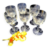 Set of 6 water glasses in engraved glass vierzon emma model