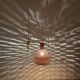 Adjustable Brass and Wicker Arc Sconce