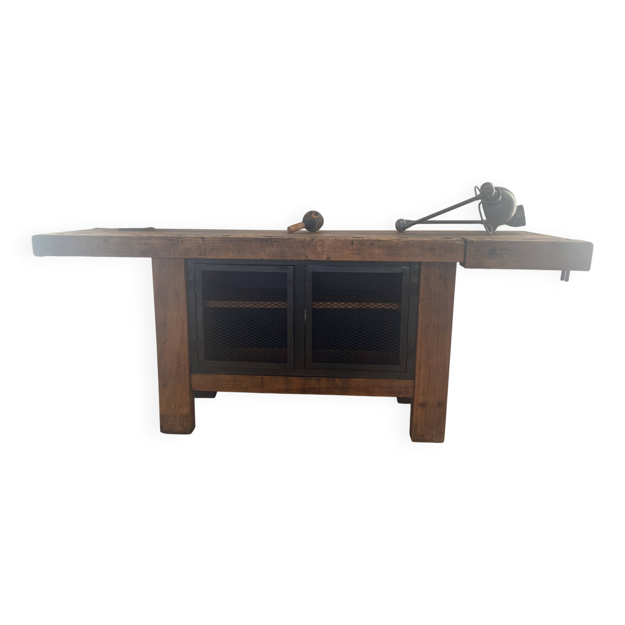 Restored and customised carpenter's workbench