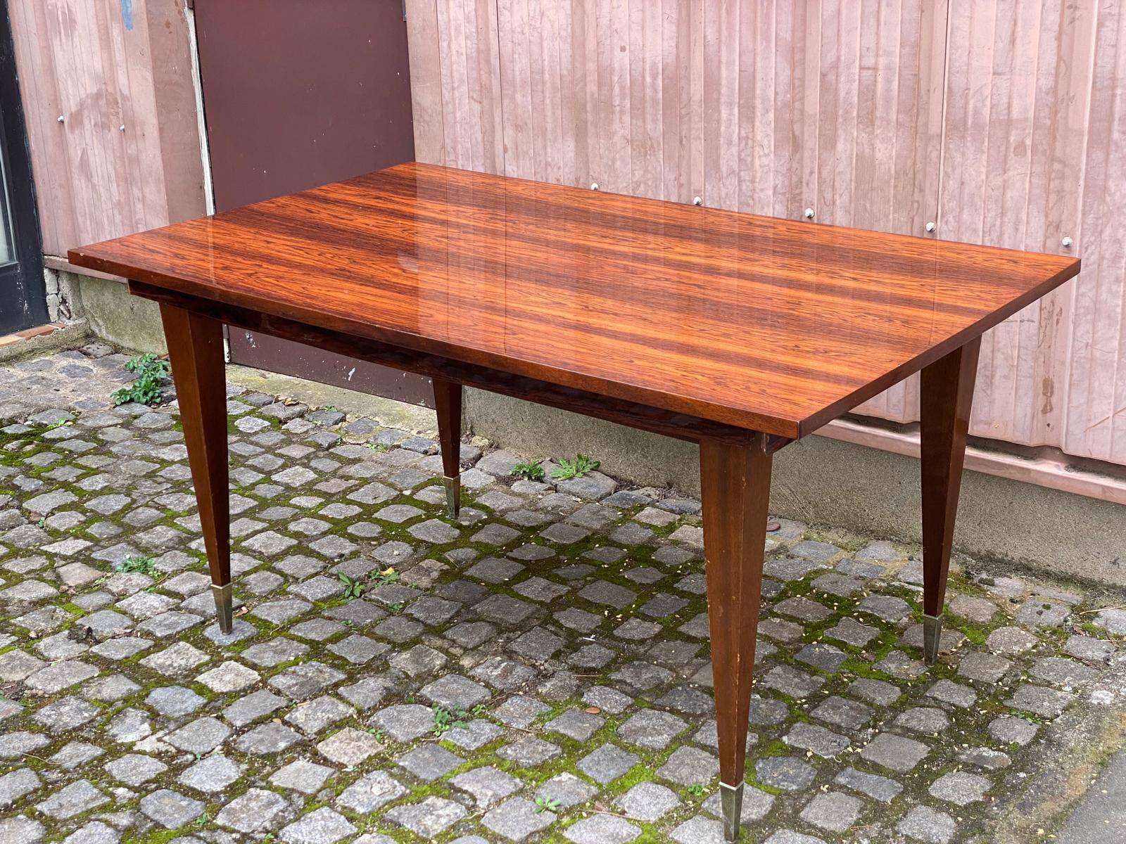 Table à manger scandinave extensible bois et palissandre laquée 150cm