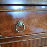 Bahut-dressoir acajou étiqueté "De Coene-Courtrai"